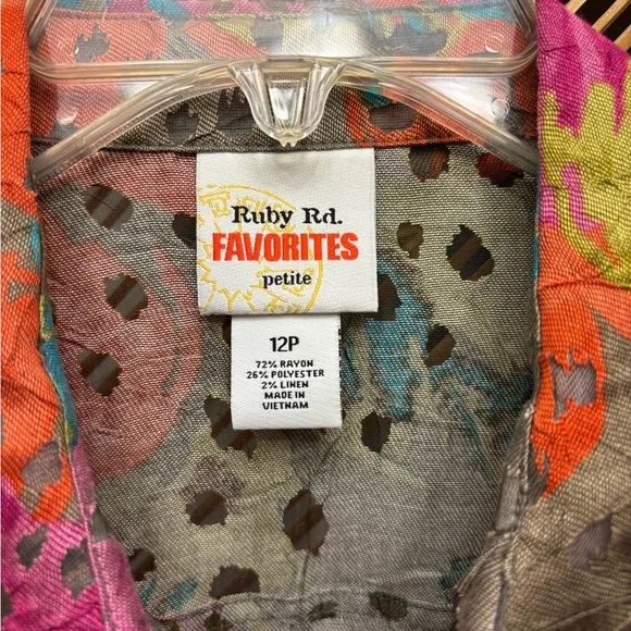 Ruby Rd. Multicolor Abstract Print Jacket - Picture 2 of 3